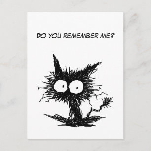Black Unkempt Kitten GabiGabi Postcard