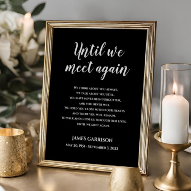 Black Until We Meet Again Celebration Of Life Poem Poster (Creator Uploaded)