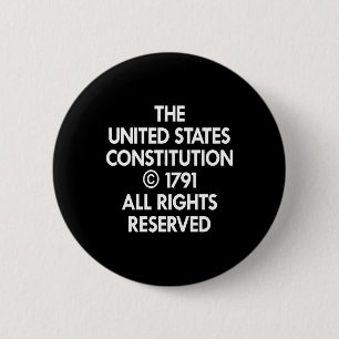 Black Us Constitution Reserved 6 Cm Round Badge