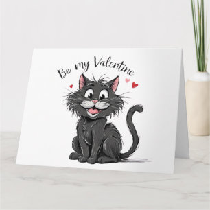 Black Valentine's Day Cat Card
