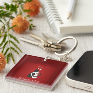 Black  Valentine's Day Key Ring