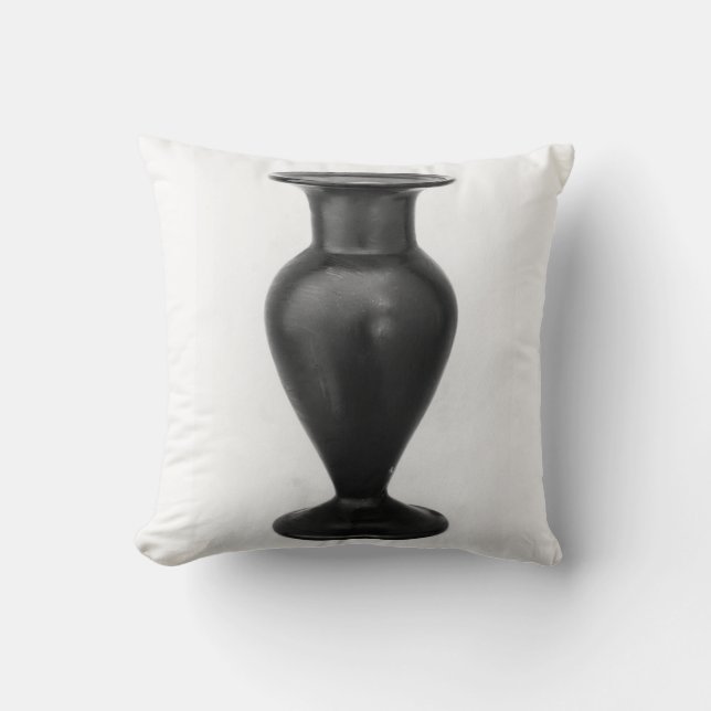 Black vase white background throw pillow (Front)