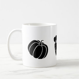 black vector vegetables brinjal pumpkin carrot  coffee mug