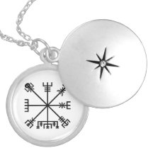 Black Vegvisir Sigil on White