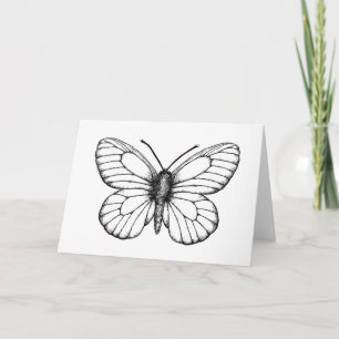 Black-veined white butterfly card