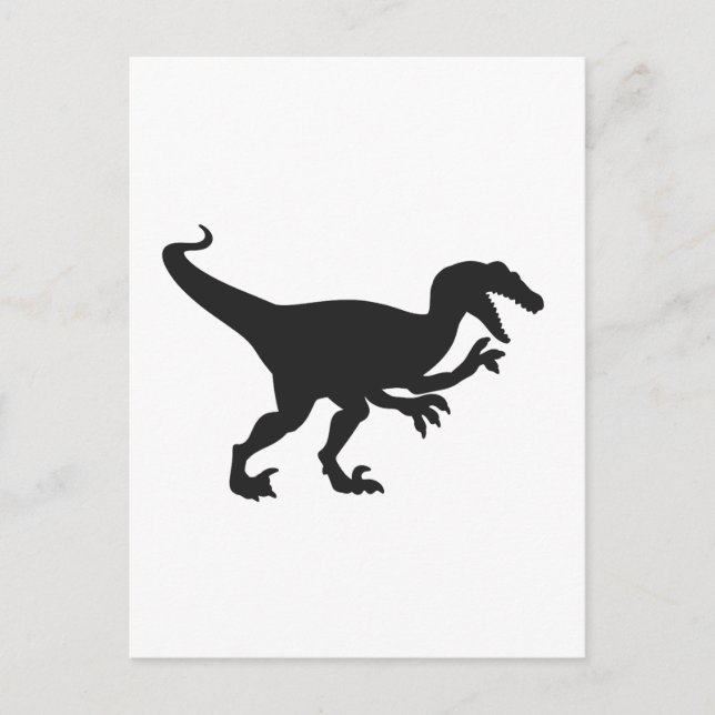 Black velociraptor dinosaur - Choose back colour Postcard (Front)
