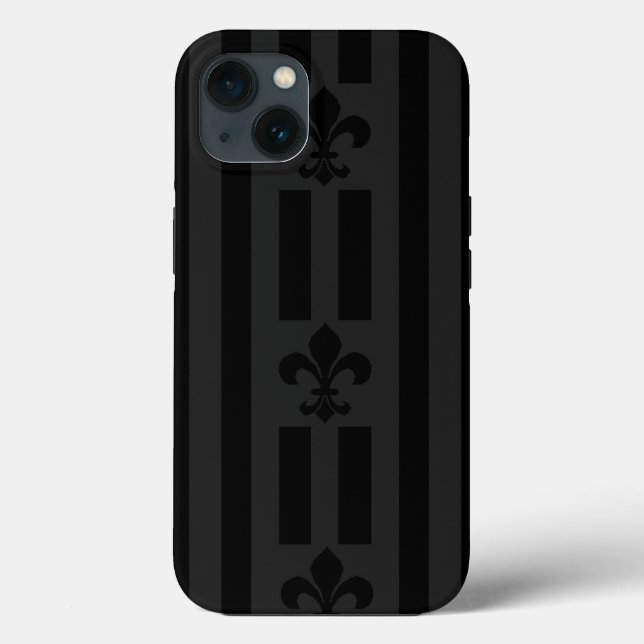 Black Velvet Fleur de Lis Case-Mate iPhone Case (Back)