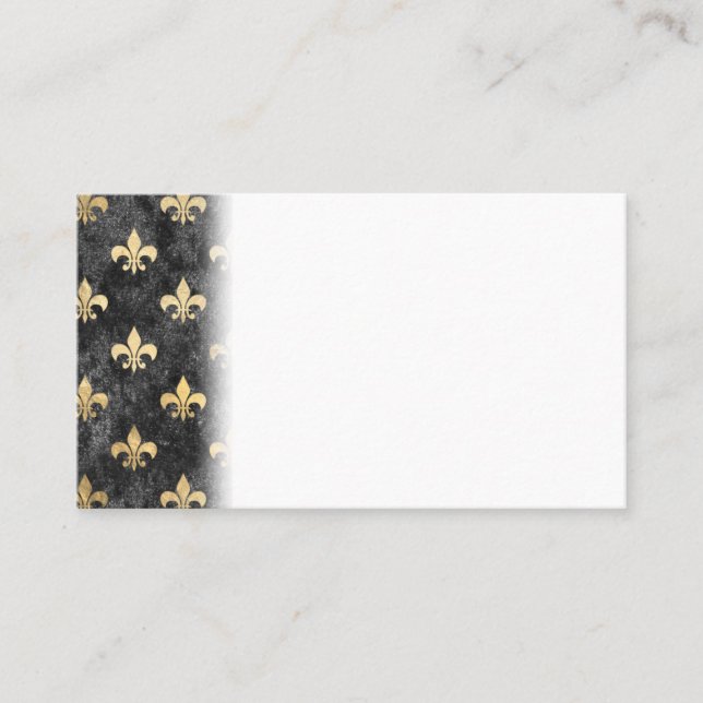 Black Velvet Fleur De Lis Mardi Gras Orleans Business Card (Front)