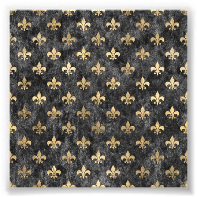 Black Velvet Fleur De Lis Mardi Gras Orleans Photo Print (Front)