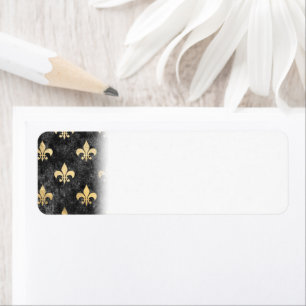 Black Velvet Fleur De Lis Mardi Gras Orleans Return Address Label
