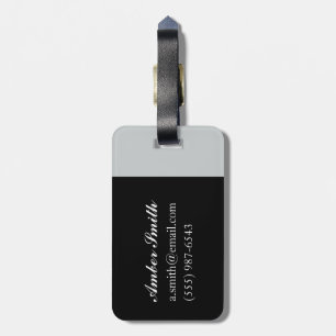 Black velvet luggage tag