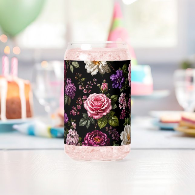 Black Velvet Rose Can Glass (Insitu (Birthday))