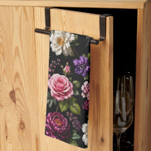 Black Velvet Rose Tea Towel