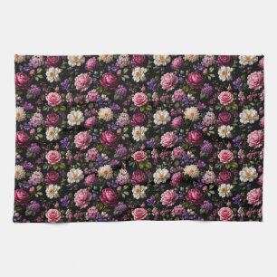 Black Velvet Rose Tea Towel