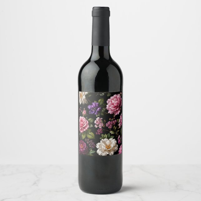 Black Velvet Rose  Wine Label (Front)