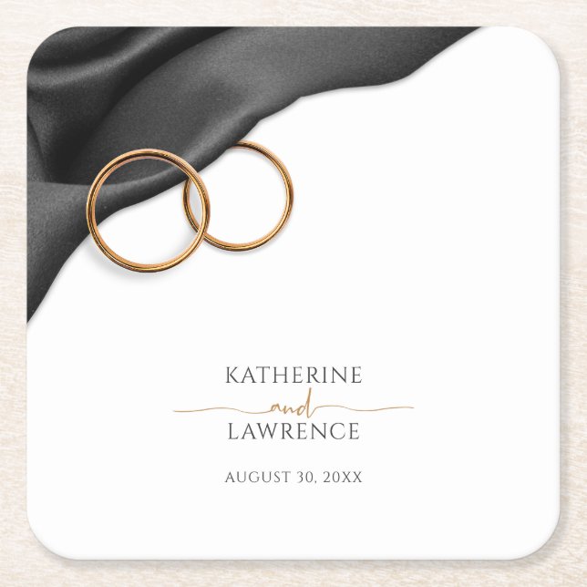 Black Velvet Wedding Coaster (Front)