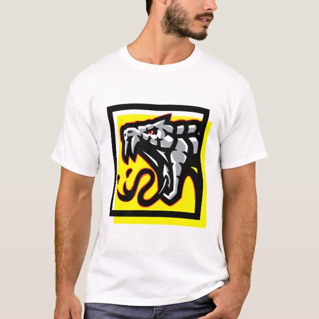 Black Venomous snake yellow and red  T-Shirt (Front)