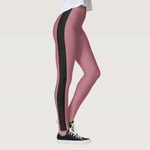 Black Vertical Camouflage Stripe Rose Gold Leggings