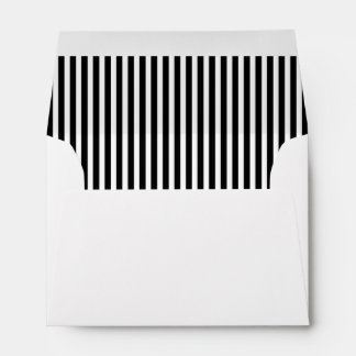 Black Vertical Stripe Lined Envelopes