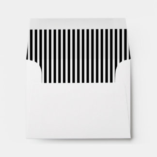Black Vertical Stripe Lined Envelopes