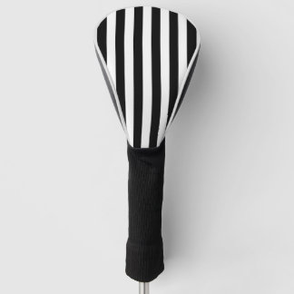 Black Vertical Stripes Golf Head Cover