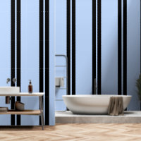 Black Vertical Stripes On Blue