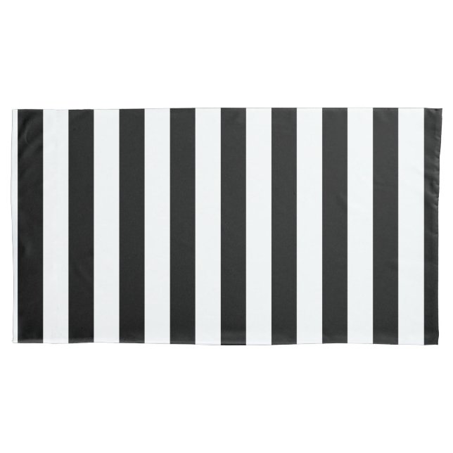 Black Vertical Stripes Pillowcase (Front)
