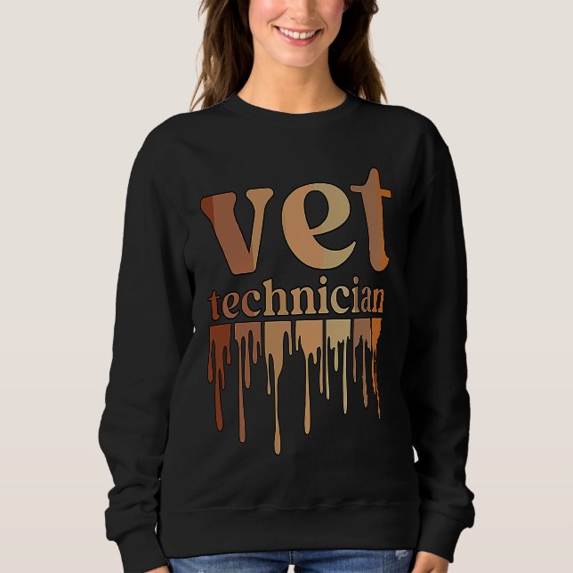 Black Vet Technician African American Veterinary T Sweatshirt (Front)