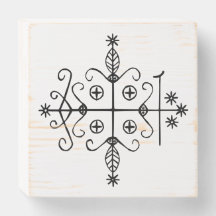 Black Veve of Papa Legba on White