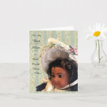 Black Victorian Antique Doll Card for Mum