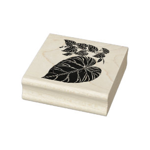Black Vine Leaves Silhouette Nature garden art Rubber Stamp