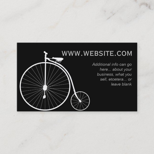 Black Vintage Bicycle Business Card (Front)