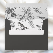 Black Vintage botanical Chinoiserie floral