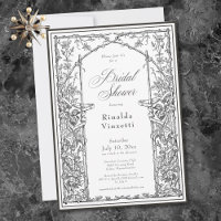 Black Vintage Botanical Trellis Bridal Shower