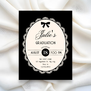 Black vintage bridal shower invitation