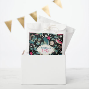 Black Vintage Cottagecore Mushroom Birthday Favour Bag