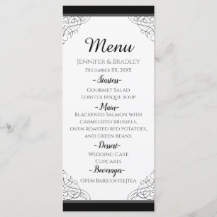 Black Vintage Frame Wedding Menu