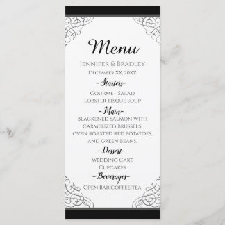 Black Vintage Frame Wedding Menu