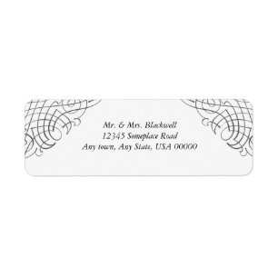 Black Vintage Framed Return Address Label