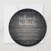 Black Vintage Halloween Spooktacular Square/Round