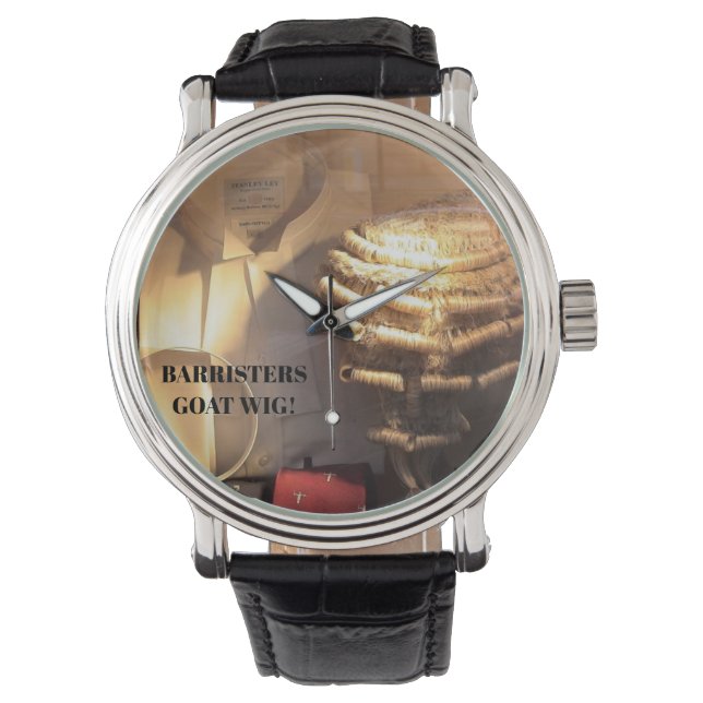 Black Vintage Leather Watch (Front)