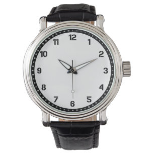 Black Vintage Leather Watch