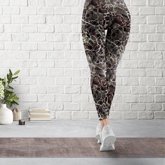 Black Vintage Marbled Paper Leggings (Creator Uploaded)