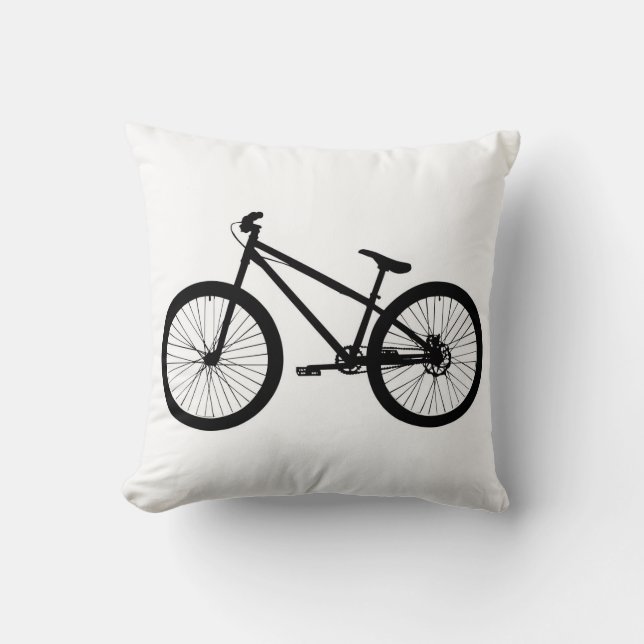Black Vintage Mountain Bike Pillow (Front)