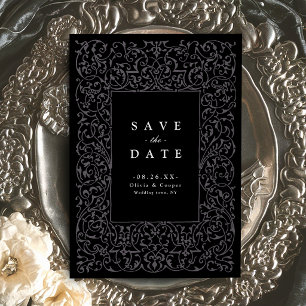 Black Vintage Ornate Frame Classic Wedding Save The Date