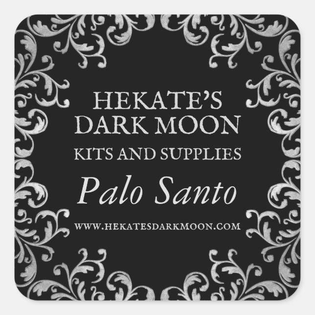 Black Vintage Palo Santo Square Sticker (Front)