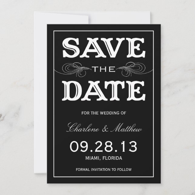 BLACK VINTAGE | SAVE THE DATE ANNOUNCEMENT (Front)