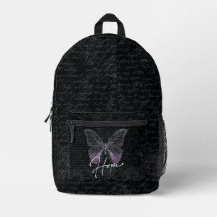 Black Vintage Script School Backpack