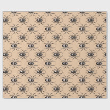 Black vintage spider design on beige background
