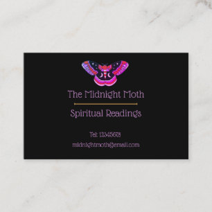 Black Vintage Tattoo Style Moth Art Business Card